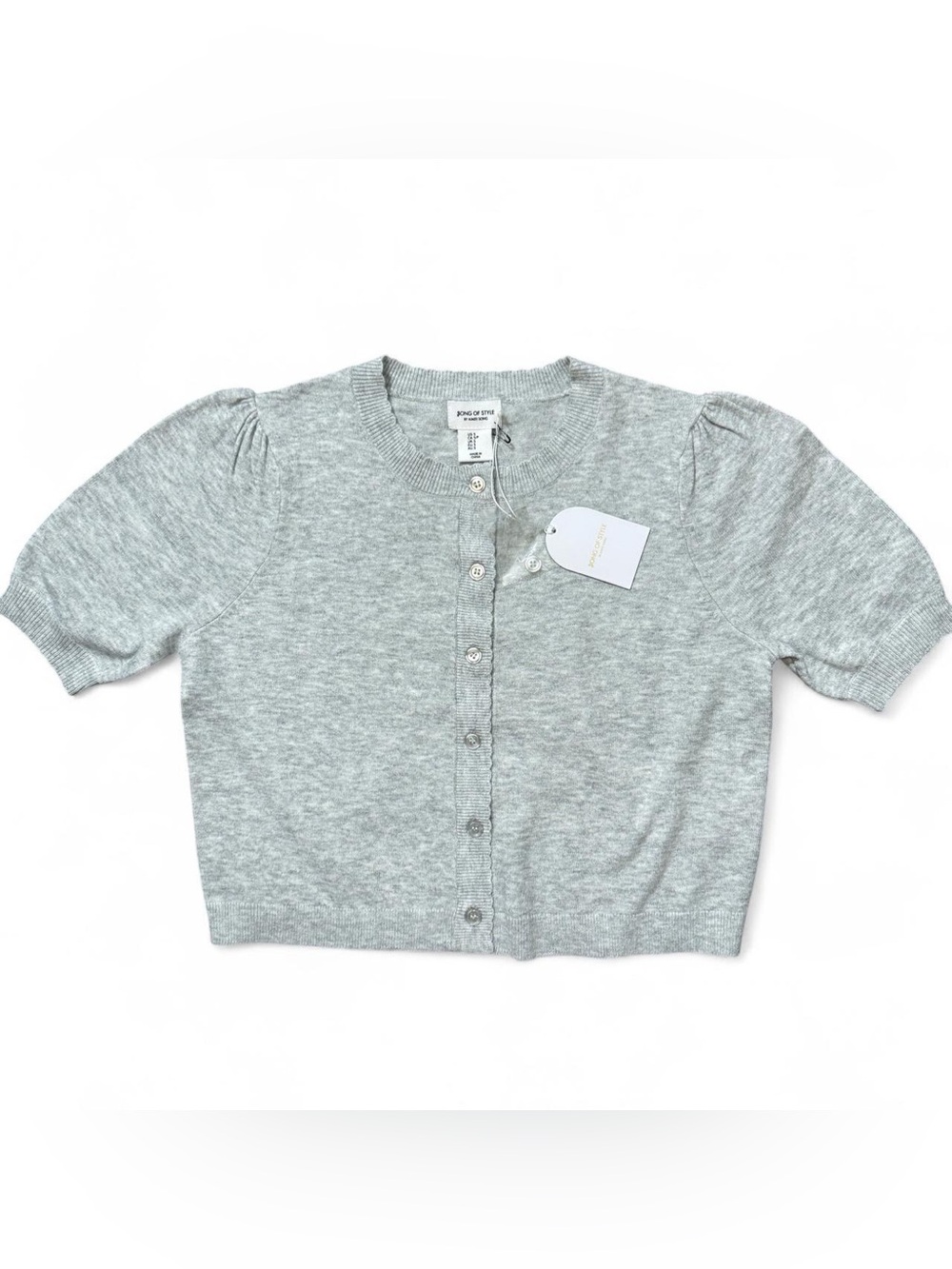 Song of Style Aimee Song Grey Cropped Cardigan Top NWT Size S